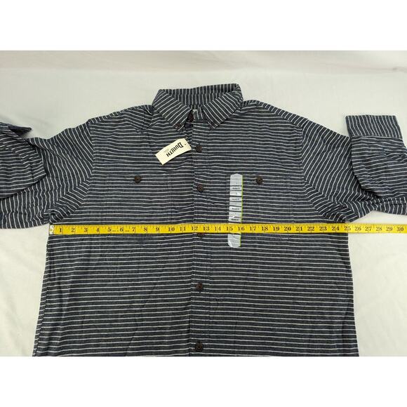 Duluth Trading Men's L‎ Free Swingin' Flannel Relaxed Fit Shirt Blue Striped - Picture 11 of 14